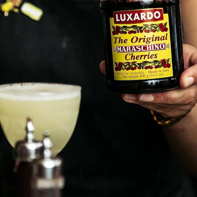 Luxardo The Original Maraschino Cherries | Gourmet Italian Maraschino Cherries | Ideal for Cocktails and Desserts, 400g Jar