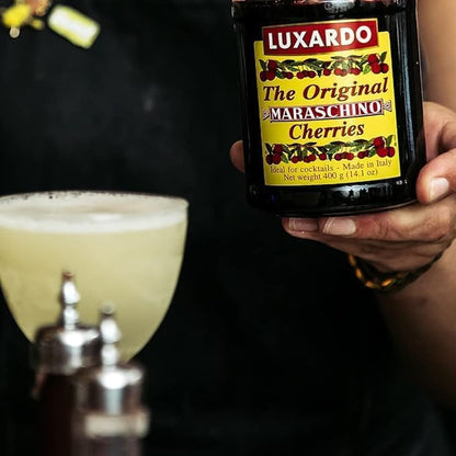 Luxardo The Original Maraschino Cherries | Gourmet Italian Maraschino Cherries | Ideal for Cocktails and Desserts, 400g Jar