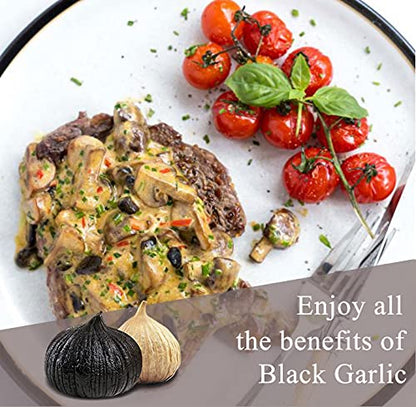 Orgnisulmte Black Garlic Made in Canada Whole Black Garlic Bulbs Fermented for 90 Days,Black Garlic Cloves All Natural 8.82 Oz