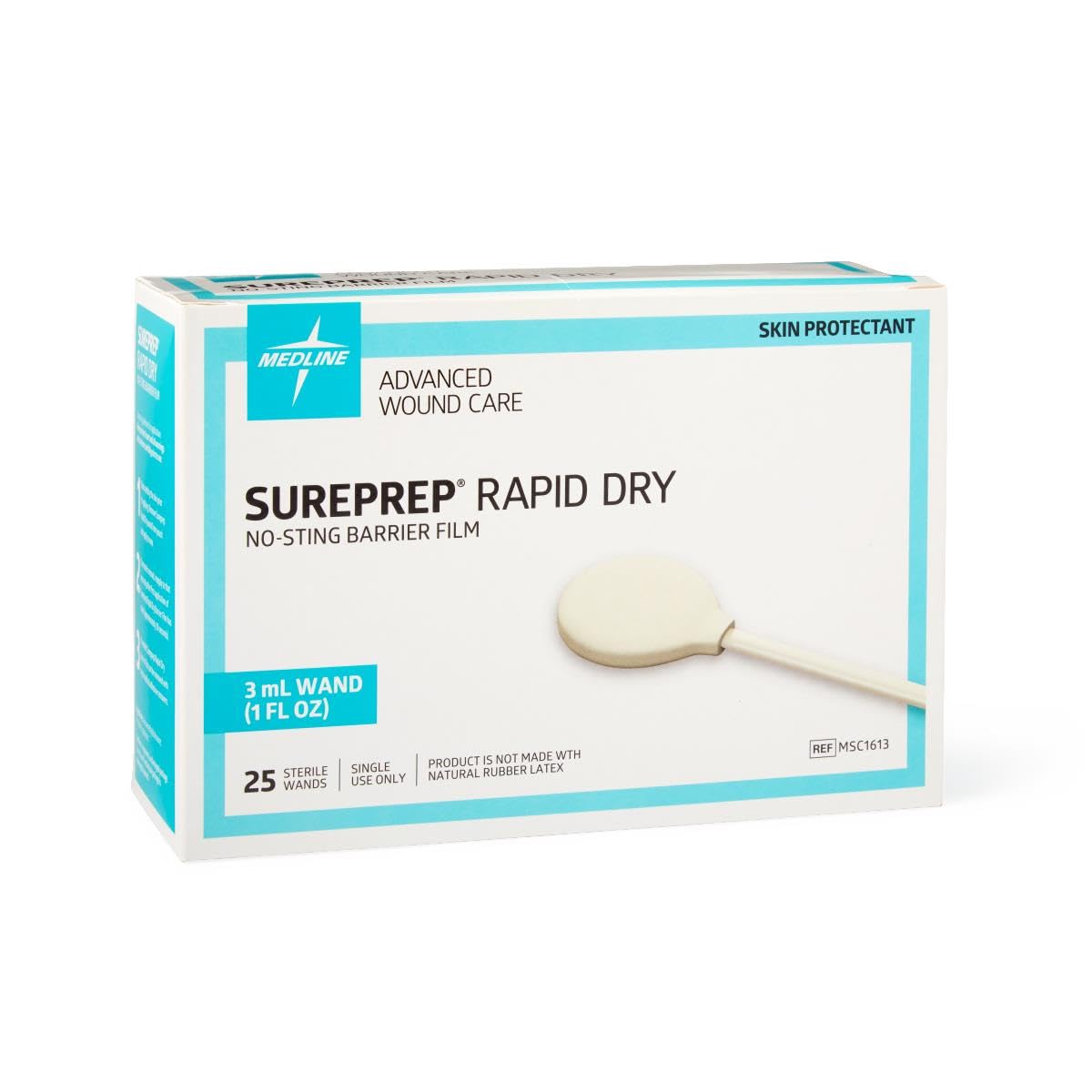SurePrep Rapid-Dry No-Sting Barrier Film, 3 mL Wand,100,Case,MSC1613