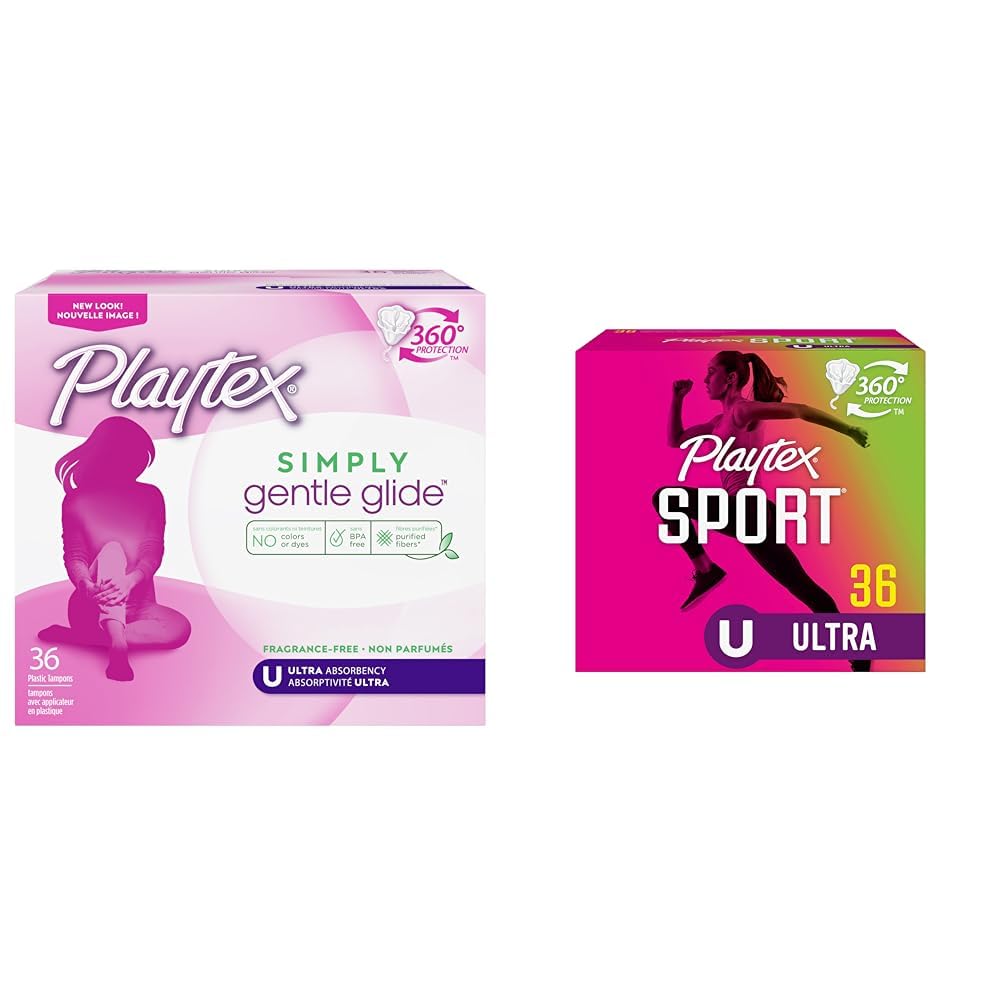 Playtex Simply Gentle Glide Tampons 36ct & Playtex Sport Tampons 36ct Bundle