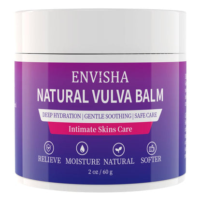 ENVISHA Vulva Moisturizing & Vulva Balm -Natural Organic Plant Extracts - Specifically Designed for Vulvar Dryness & Itching, Estrogen-Free Formula - Suitable for Menopause & Daily Care - 2 oz