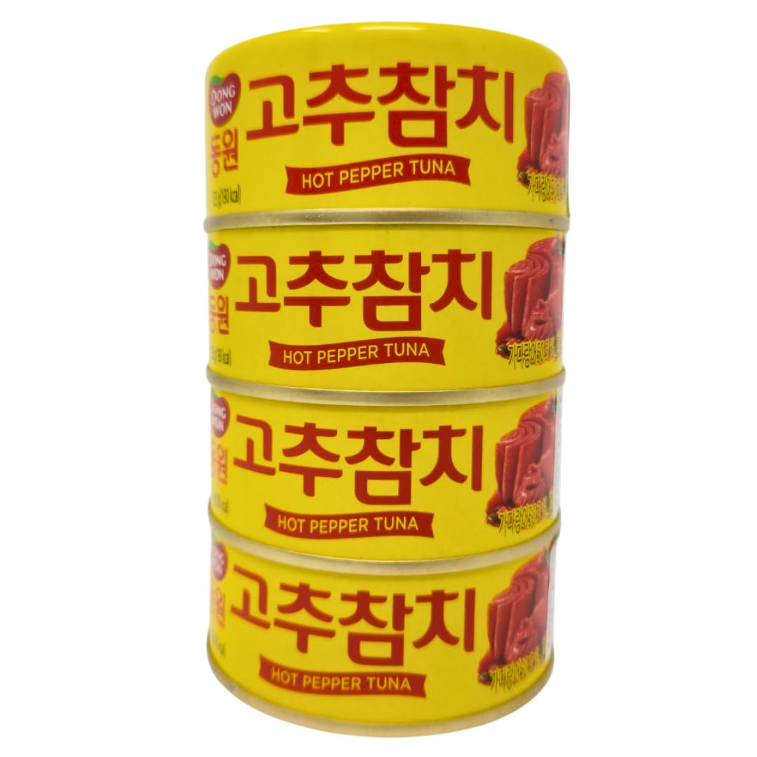 Dongwon Tuna in Hot Pepper Sauce with Vegetables, 150g (4 Pack)