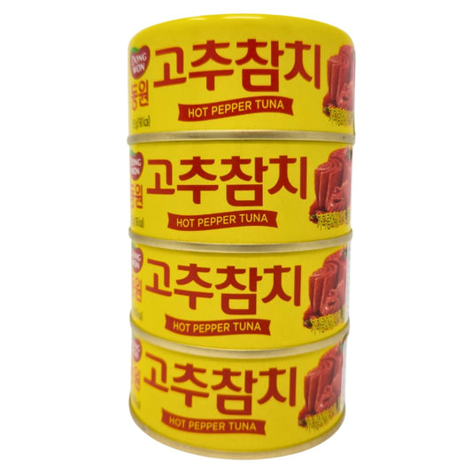 Dongwon Tuna in Hot Pepper Sauce with Vegetables, 150g (4 Pack)