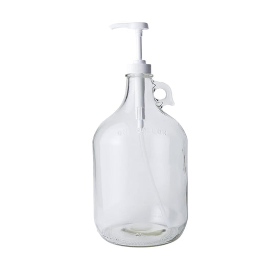 Fastrack 1 Gallon Glass Jug Laundry Detergent Dispenser | Airtight Screw-Top Pump Container | Non-Slip Base | Detergent Pump Dispenser or Syrup Pump Dispenser | Eco Friendly Food Grade