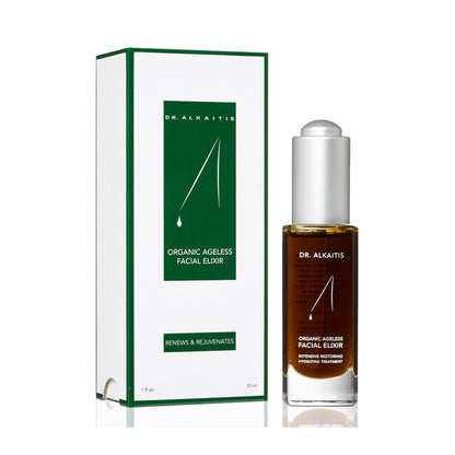 Dr. Alkaitis Organic Ageless Facial Elixir - Moisturizing Serum - Ayurvedic Herbs, Rare Oils, Superfoods - Luxury Cellular Renewal (1 fl oz | 30ml)