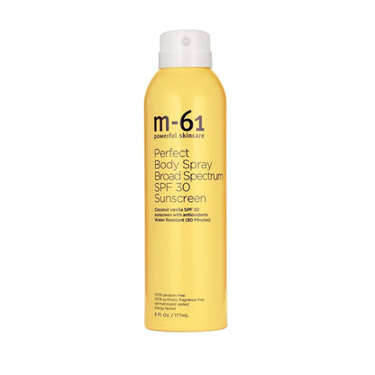 m-61 Body Spray Sunscreen SPF 30 | Non-Aerosol Continuous Sunscreen Spray, Coconut Vanilla Scented - 6 Fl Oz.
