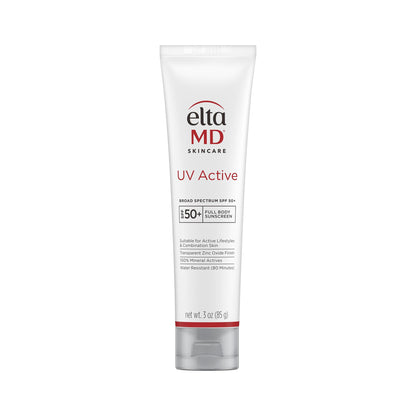 EltaMD UV Active Mineral Sunscreen with Zinc Oxide, SPF 50+, Water Resistant Sunscreen Up to 80 Minutes, 3.0 oz Tube