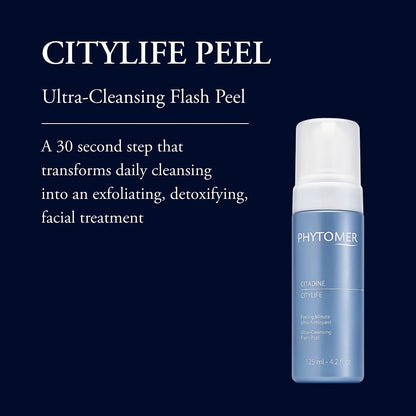 PHYTOMER Citylife Ultra Cleansing Facial Peel | Detoxifying Clarifying Facial Treatment | Hydrating Exfoliator for Soft, Smooth Skin | Rapid Beauty Treatment for Dull Skin | 125ml