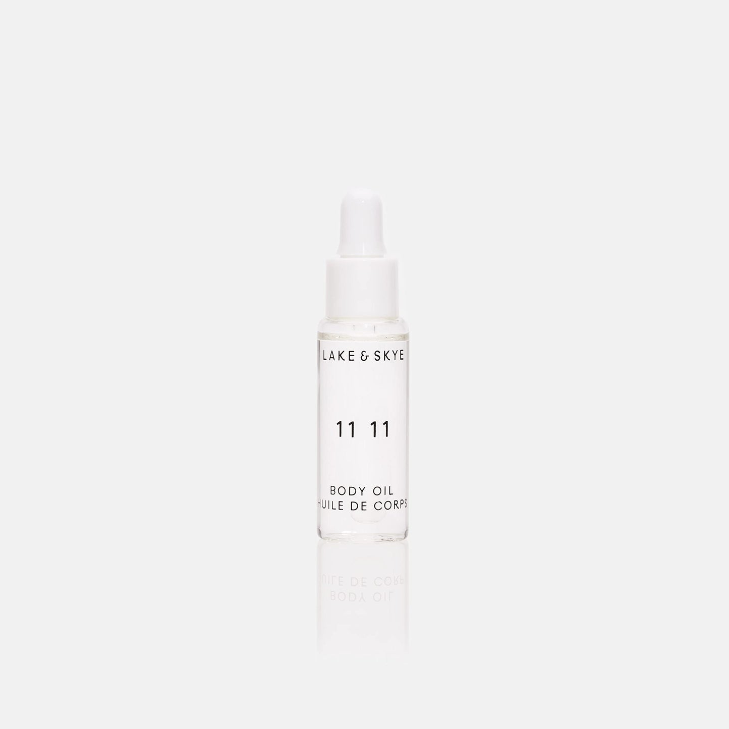 Lake & Skye 11 11 Body Oil Mini - Hydrating with Vitamin E & Sweet Almond Oil - Clean Skin Musk, Sheer & Uplifting Scent - 0.33 fl oz (10 ml)