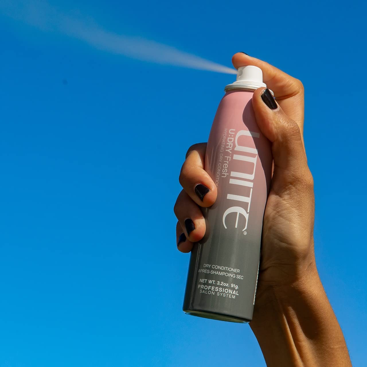 UNITE Hair – U:DRY Fresh – Waterless Dry Conditioner Spray to Restore Moisture, Soften & Smooth Between Washes – UV & Thermal Protection – 3.2 Oz