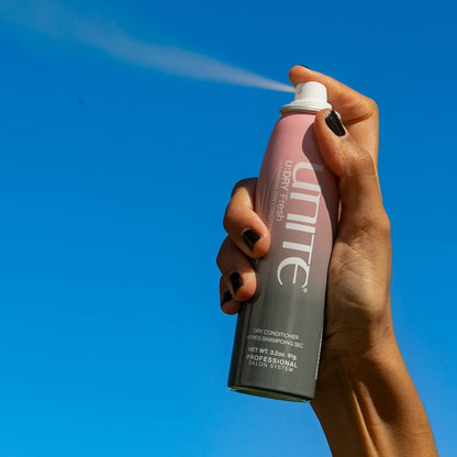 UNITE Hair – U:DRY Fresh – Waterless Dry Conditioner Spray to Restore Moisture, Soften & Smooth Between Washes – UV & Thermal Protection – 3.2 Oz