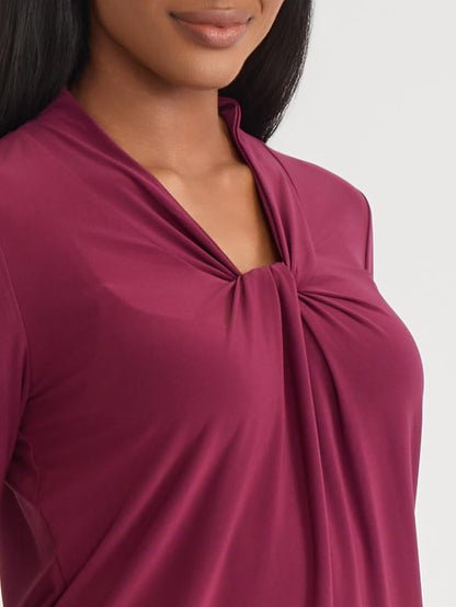 Kasper Women's 3/4 Sleeve Knot Front Top