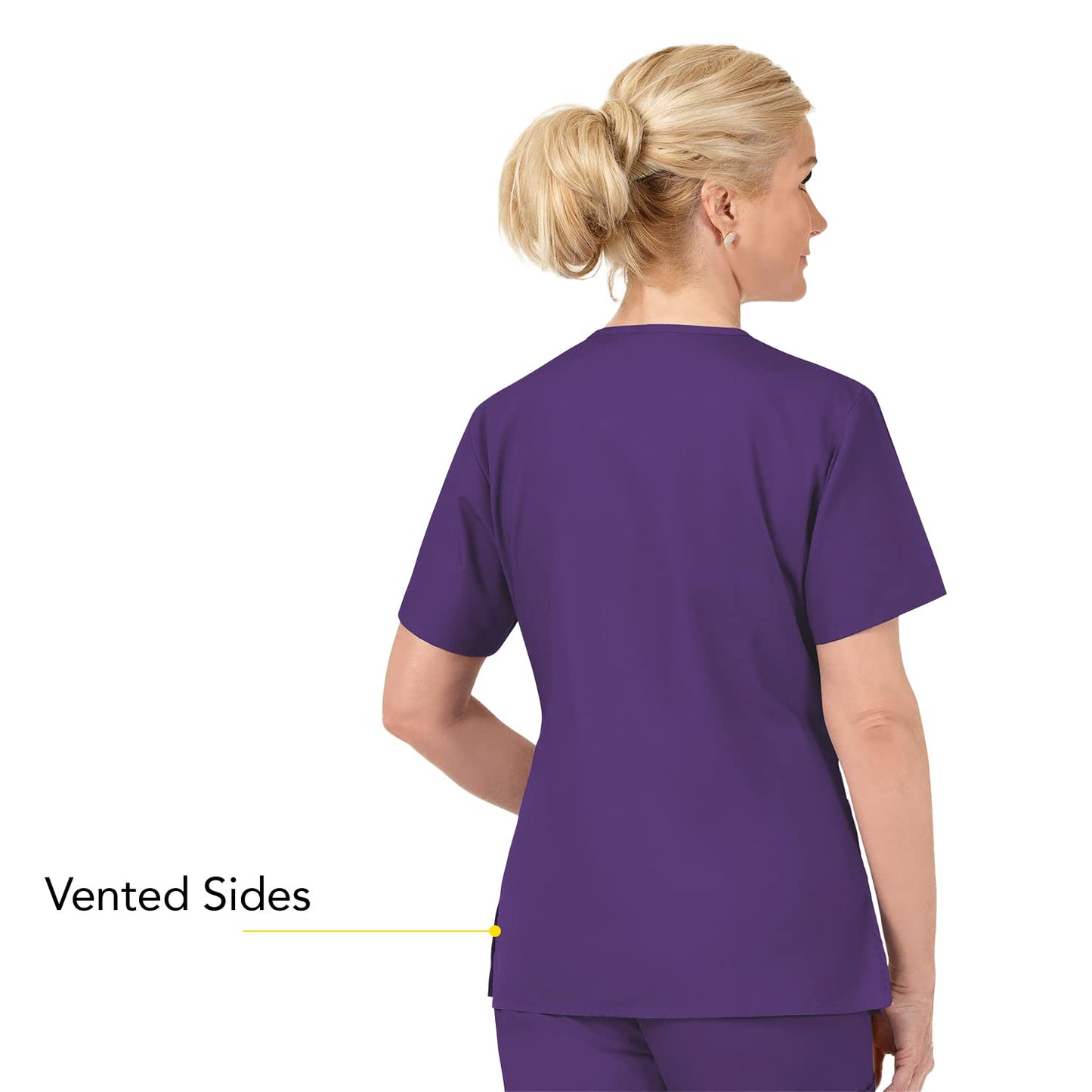 WonderWink womens Origins Bravo V-Neck Top, Eggplant, 2X-Large