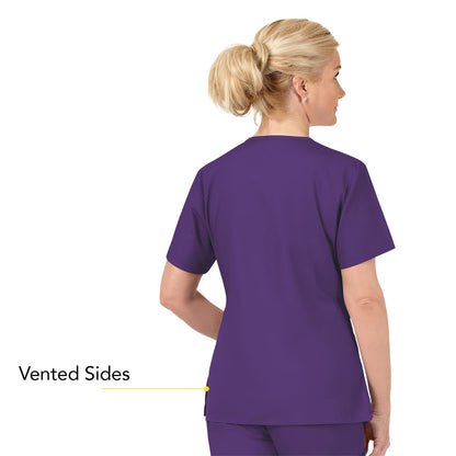 WonderWink womens Origins Bravo V-Neck Top, Eggplant, 2X-Large