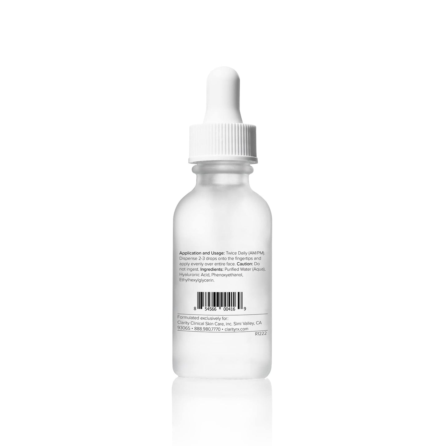 ClarityRx Daily Dose of Water Hyaluronic Acid Serum for Face, Daily Anti Aging Hydrating Serum Treatment for Dry, Dull Skin, Natural & Plant Based