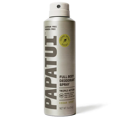 PAPATUI by Dwayne Johnson Full Body Deodorant Spray for Men | Aluminum-Free Odor Protection, Moisture Absorption, Long Lasting Scent | Cedar Sport | 5oz