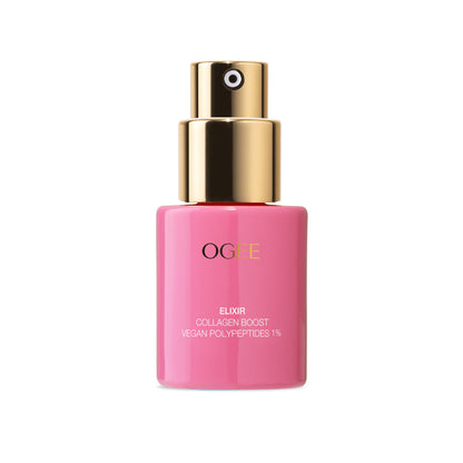Ogee Vegan Collagen Boost Elixir - Peptides Serum for Face - Boosts Collagen Production By 150% - Certified Organic Firming & Smoothing Facial Serum, 15 ml