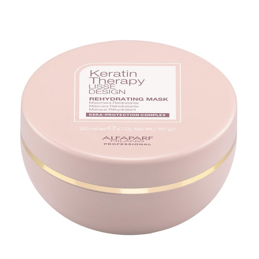 Alfaparf Milano Lisse Design Keratin Therapy Rehydrating Hair Mask - Post Keratin Treatment Deep Conditioning Hair Mask for Frizz Control & Moisture Retention - Dry Hair Treatment (6.7 oz)