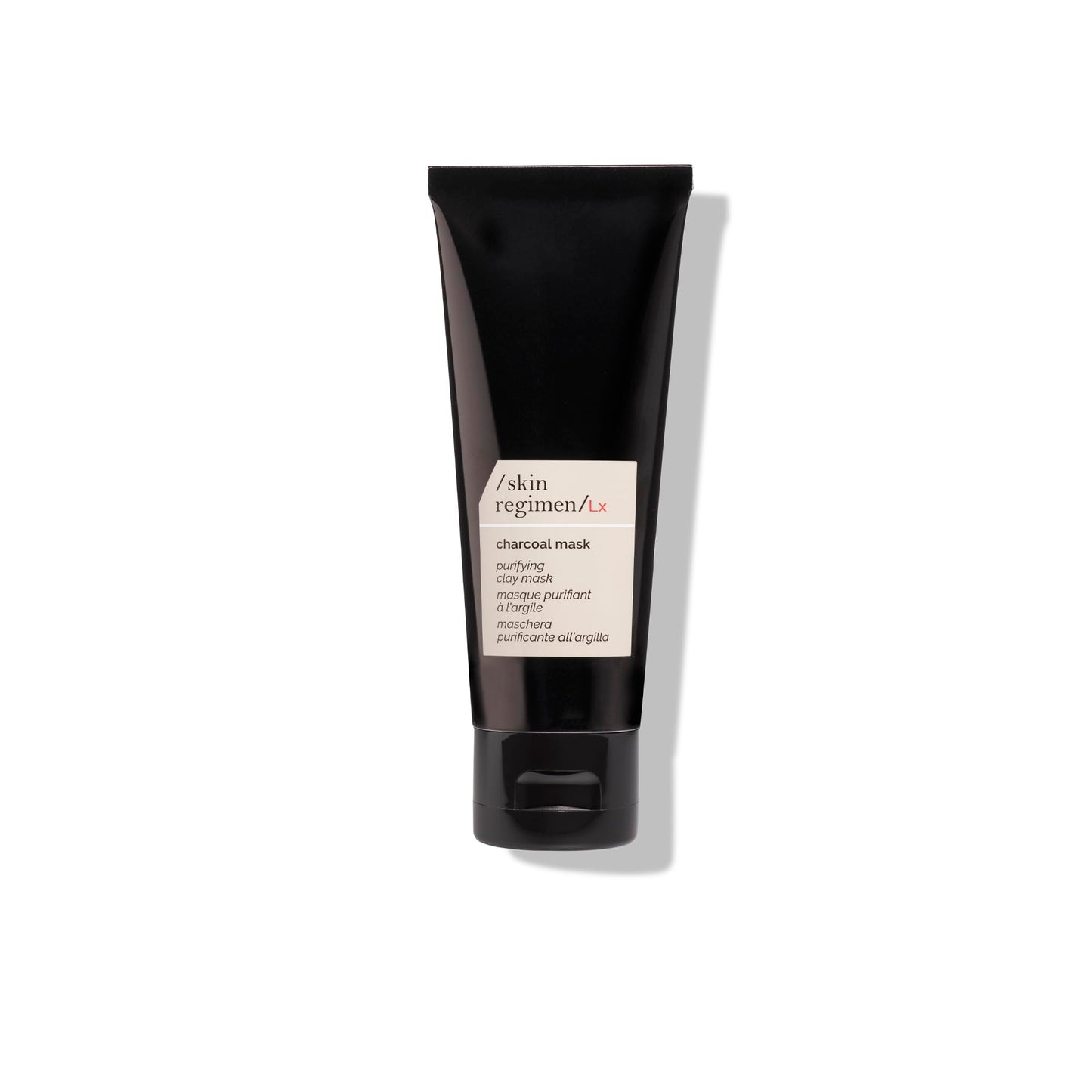 /skin regimen/Lx Charcoal Mask, Purifying Clay Mask, Detoxifies, Absorbs Impurities, Minimizes Pores, Longevity Complex™, Bamboo Charcoal, Clean Beauty, Vegan, Oily Skin, Italy, 2.54 Fl Oz