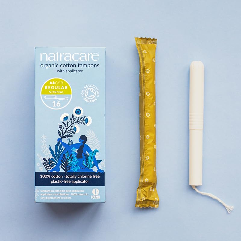 NATRACARE Organic Regular Tampons with Applicator ,16 Count (Pack of 3)