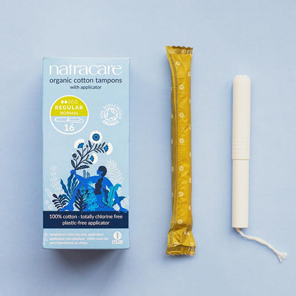NATRACARE Organic Regular Tampons with Applicator ,16 Count (Pack of 3)