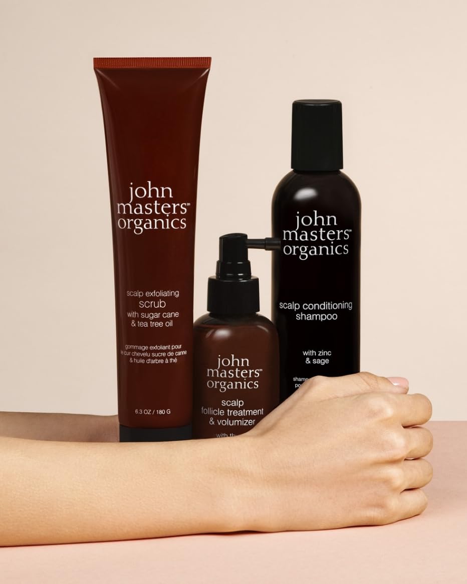 John Masters Organics Scalp Exfoliating Scrub 5 Fl Oz | 70% Organic Ingredients | Organic Tea Tree Oil | Thinning Hair | Sustainable