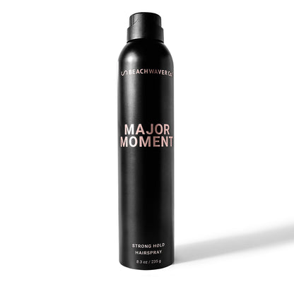 The Beachwaver Co. Major Moment Strong Hold Hairspray - Full Size (8.3 Oz) | Extra-Strength Vegan Hairspray For Long-Lasting Styles w/Brushable Finish - Removes Frizz & Locks In Style