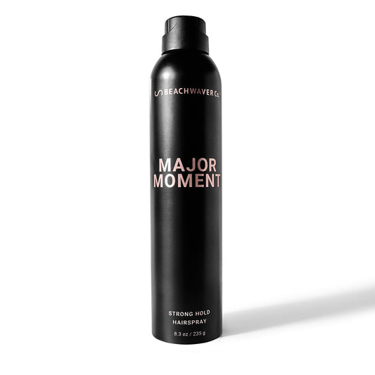 The Beachwaver Co. Major Moment Strong Hold Hairspray - Full Size (8.3 Oz) | Extra-Strength Vegan Hairspray For Long-Lasting Styles w/Brushable Finish - Removes Frizz & Locks In Style