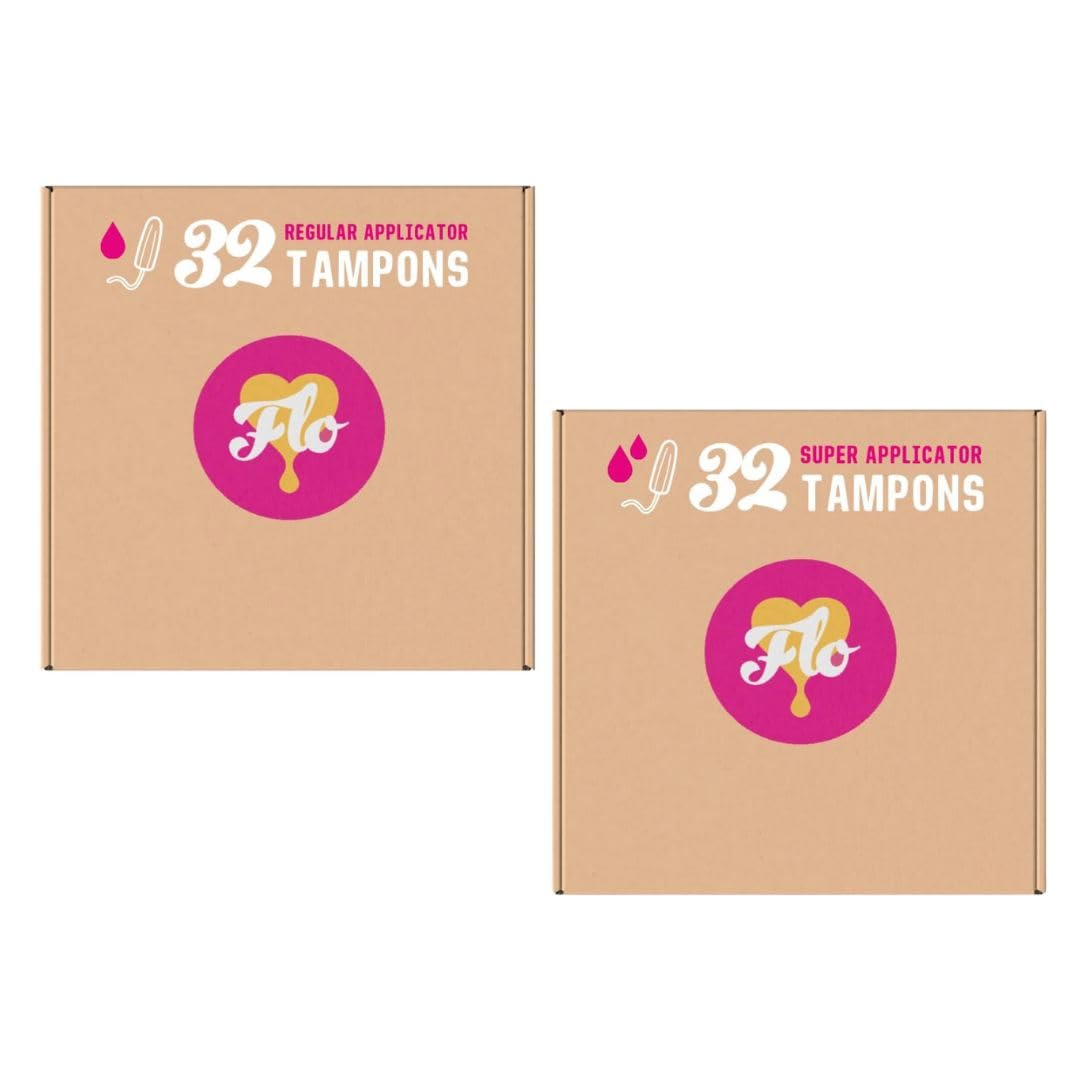 FLO Organic Cotton Super & Regular Tampon Bundle (64 tampons)