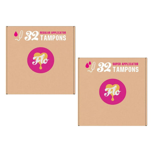 FLO Organic Cotton Super & Regular Tampon Bundle (64 tampons)