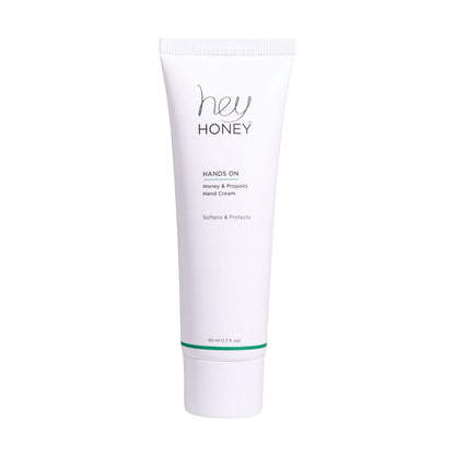 Hey Honey 4pc Set: Love Your Body Lotion, Walk The Walk Foot Cream, Hands On Honey Hand Cream, Eco Makeup Bag. Perfect for Valentine's, Xmas, Birthdays