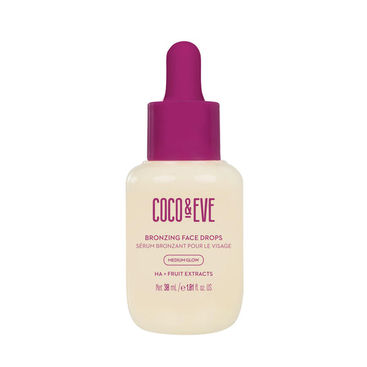 Coco & Eve Sunny Honey Bronzing Face Tanning Drops (Medium Glow) for Natural Self Tanning Hydrating Hyaluronic Acid. Gradual Face Tanning Serum. Indoor Sunless Moisturizing Self Tanner (1 fl oz)