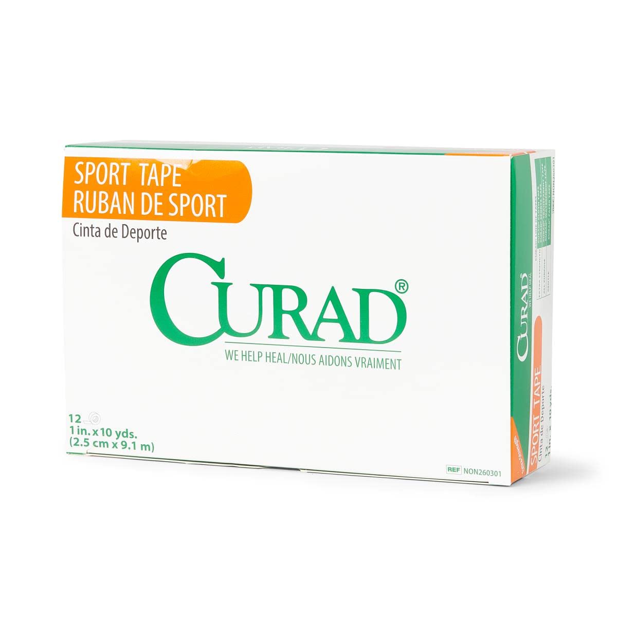CURAD Ortho-Porous Sports Adhesive Tape, Latex Free, 1" x 10 Yards Size, Pack of 144
