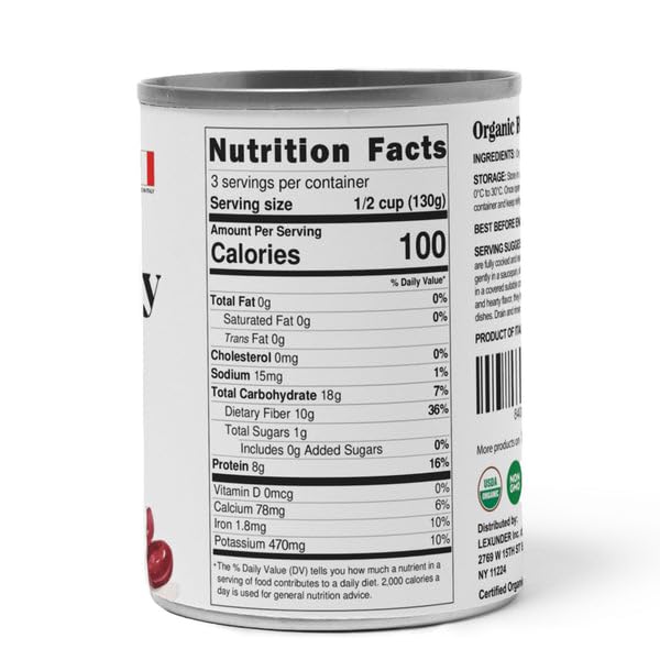 Food to Live Organic Italian Red Kidney Beans, 14 oz (Pack of 2) – Unsalted, Non-GMO, Vegan. Ready to Eat. Perfect for Salads, Soups, Pasta e Fagioli. Wholesale