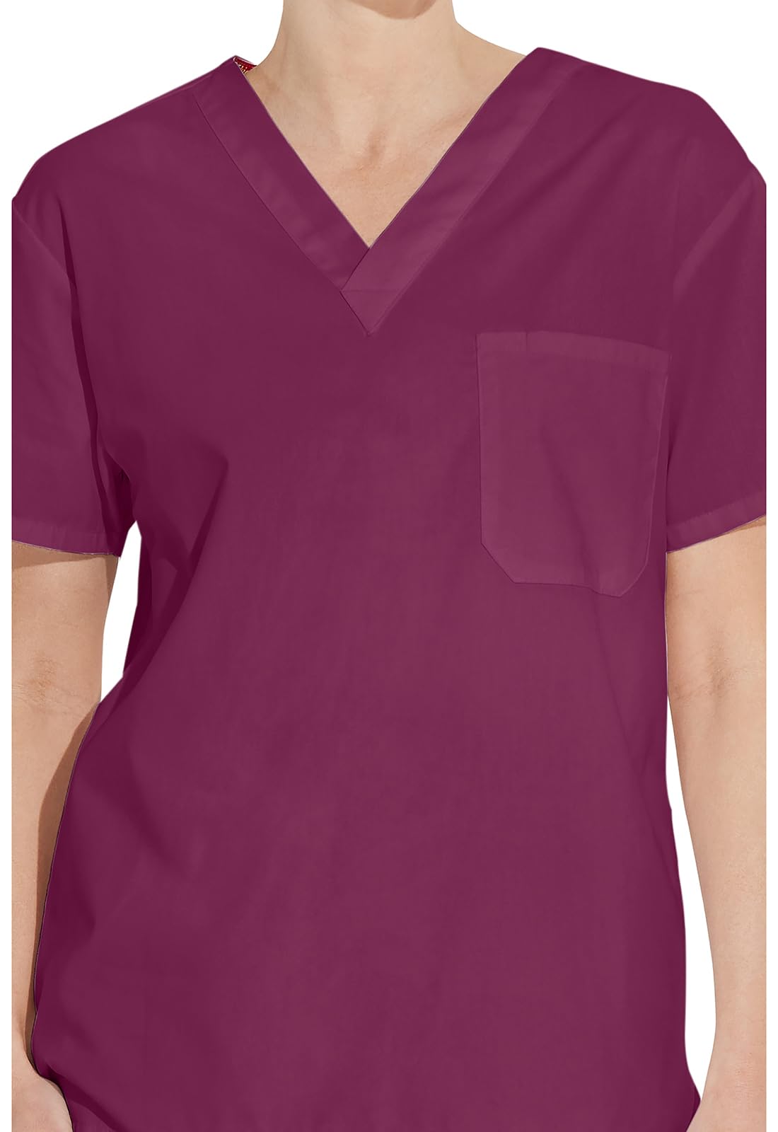 Dickies EDS Signature Scrubs for Women and Scrubs for Men, Unisex One Pocket V-Neck Top in Soft Brushed Poplin 83706