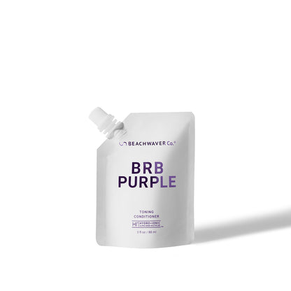 The Beachwaver Co. BRB Blonde Purple Conditioner - Travel Size (3 Oz) | Anti-Brass Toning Conditioner w/HiX Vegan Bond Multipliers | Moisturizing Sulfate-Free Formula for Blonde & Grey Hair