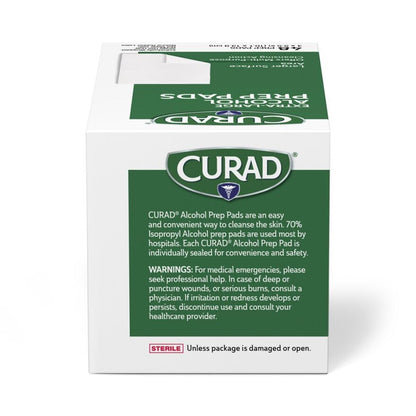 CURAD XL Size 2-Ply Sterile Alcohol Prep Pad, 4" x 5.5", 48/Box, Case of 24