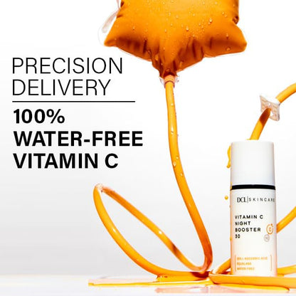 DCL Skincare Vitamin C Night Booster 30, 30% L-Ascorbic Acid for Overnight Collagen Support, 1 fl oz