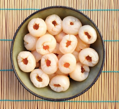 20oz of Peeled, Seedless Lychees in concentrated lychee juice Sugar Syrup, with a delightful floral aroma and taste and a unique chewy texture. Versatile and ready-to-use for your culinary creations, spanning desserts, beverages, fruit salads, and...