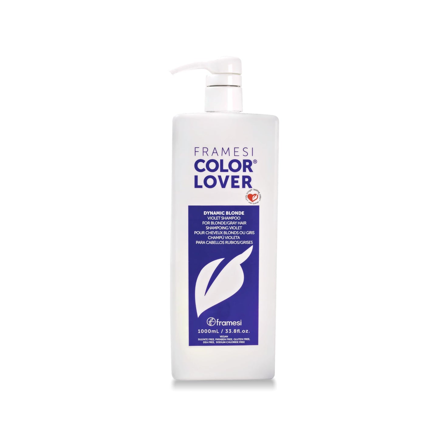 Framesi Color Lover Dynamic Blonde Purple Shampoo, Sulfate Free Shampoo, Color Treated Hair