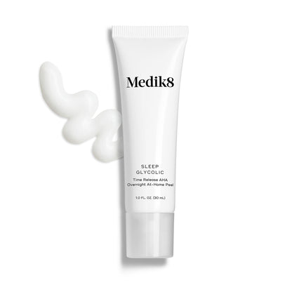 Medik8 Sleep Glycolic - Exfoliating Glycolic Acid At Home Face Peel - Night Cream for Face - Night Peel with Glycerin and Korean Clover - 1.0 oz