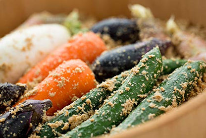 ISESOU Bran Nuka Miso. You can make Japanese pickles by adding cut vegetables (cucumbers, carrots, eggplants, etc.) to the bran miso you made. (Dry bran for replenishment 17.5oz)