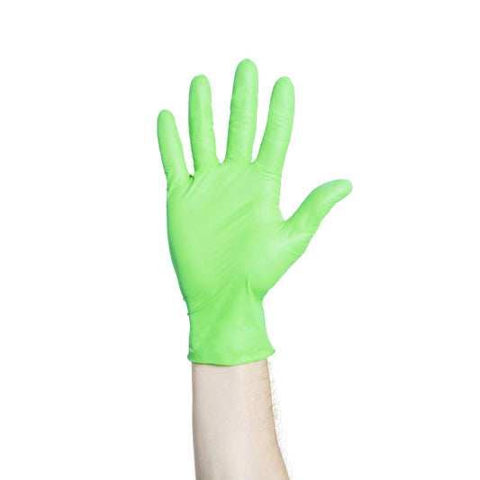 HALYARD FLEXAPRENE Green Exam Gloves, Chloroprene Technology, Non-Sterile, Powder-Free, 3.5 mil, 9.5 Inches, Green, X-Small, 44792 (Box of 200)