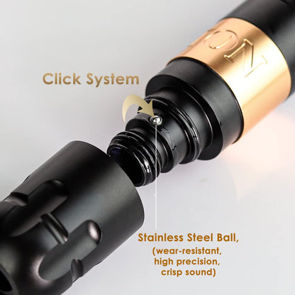 Ambition Soldier Rotary Battery Pen Tattoo Cartridge Machine with 2400mAh Power Japan Coreless Motor Digital LED Display Tattoo Equipment Supply for Professionals and Beginners Tattoo Artists