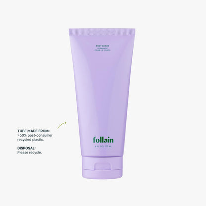 Follain Exfoliating Glycolic + Salicylic Acid Body Scrub for Dull, Dry Skin | Resurfacing AHA + BHA Clay Body Polish for Softer, Smoother Skin - Clean Beauty, Vegan & Cruelty-Free