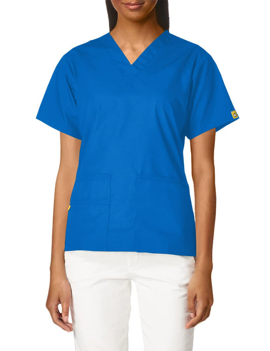 WonderWink womens Origins Bravo V-Neck Top, Royal, Large