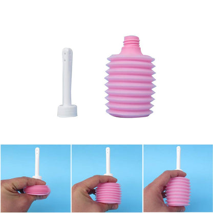 LS-Enema Bulb Syringe, Enema Cleanser& Vaginal Douche 200ml Capacity for Personal Health GYNECOLOGICAL Scrubber (Pink)