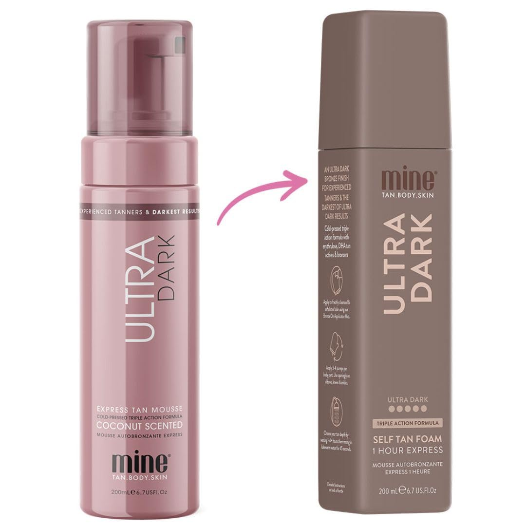 MineTan Dark Self Tanning Foams | Bronze Collection - Best Fake Tanner Mousse for a Deep Instant Bronzing Glow, 1 Hour Express, Face & Body, Ultra Hydrating Formula, Coconut Scented, 6.7 Fl Oz