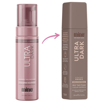 MineTan Dark Self Tanning Foams | Bronze Collection - Best Fake Tanner Mousse for a Deep Instant Bronzing Glow, 1 Hour Express, Face & Body, Ultra Hydrating Formula, Coconut Scented, 6.7 Fl Oz